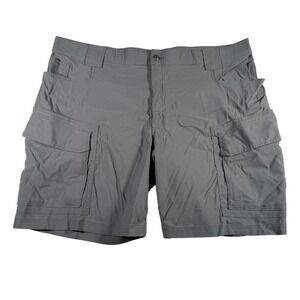 Duluth Trading Co Dry on the Fly Shorts Men 46 (Waist 45) Gray Relaxed Fit Cargo